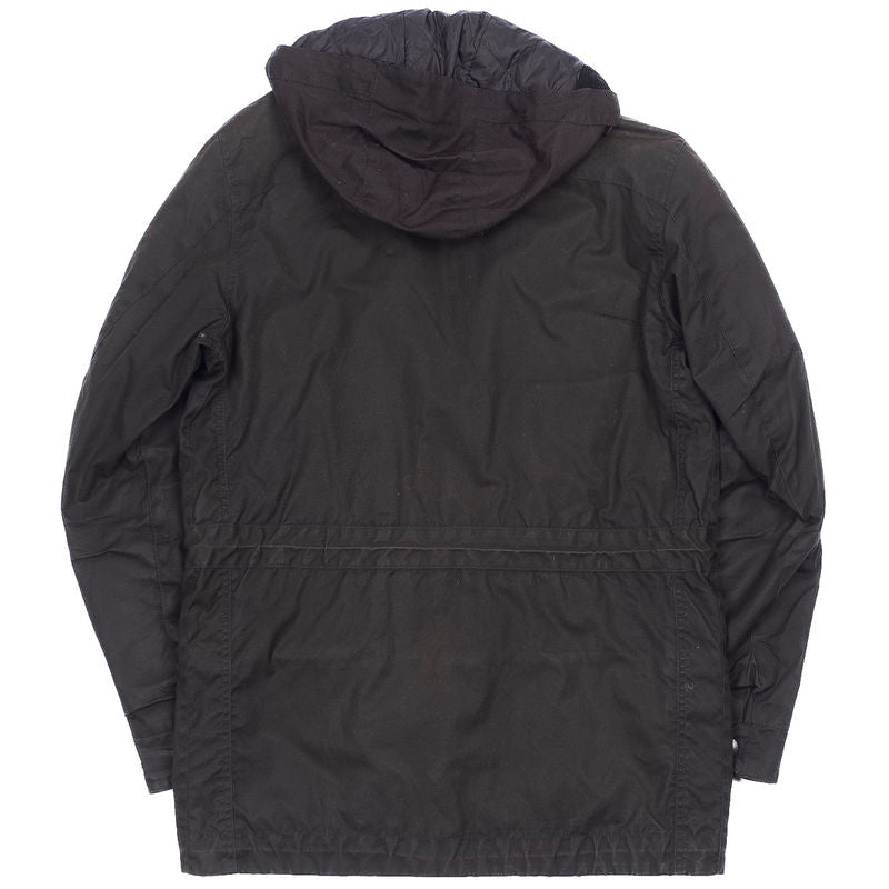 Black Hooded Waxed Jacket