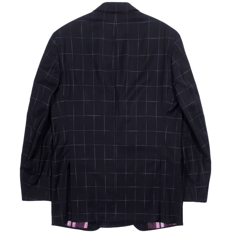 Etro Navy Windowpane Business Suit