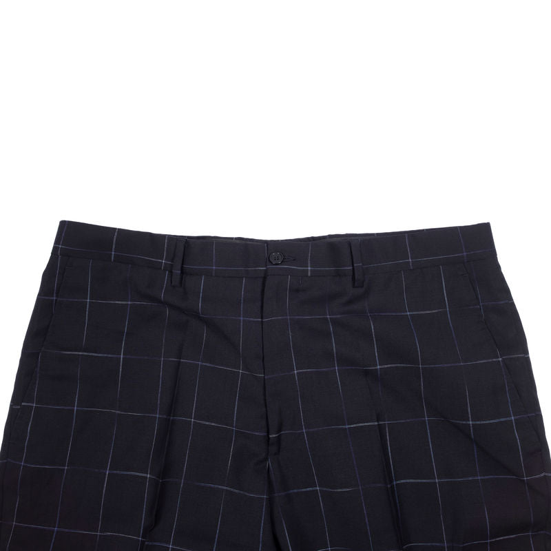 Etro Navy Windowpane Business Suit