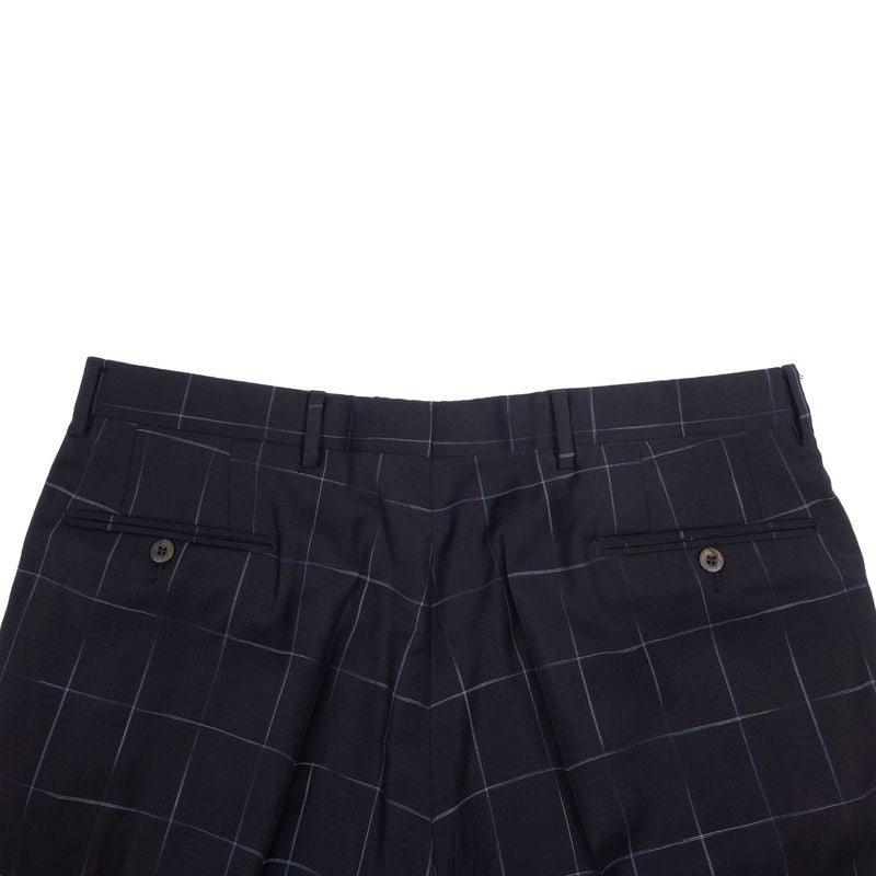 Etro Navy Windowpane Business Suit