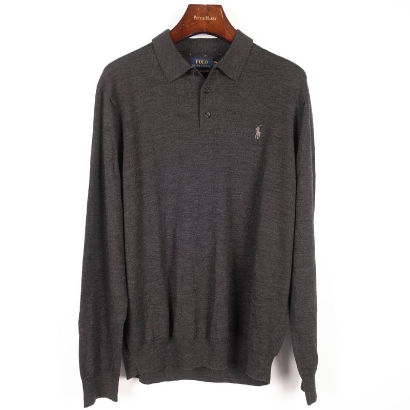 Grey Long Sleeved Polo