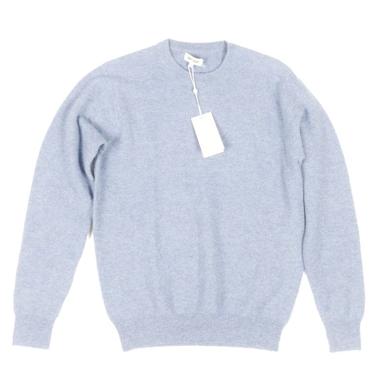 Soft Goat Cashmere Stone Blue Waffle Knit Sz XXL (EU)