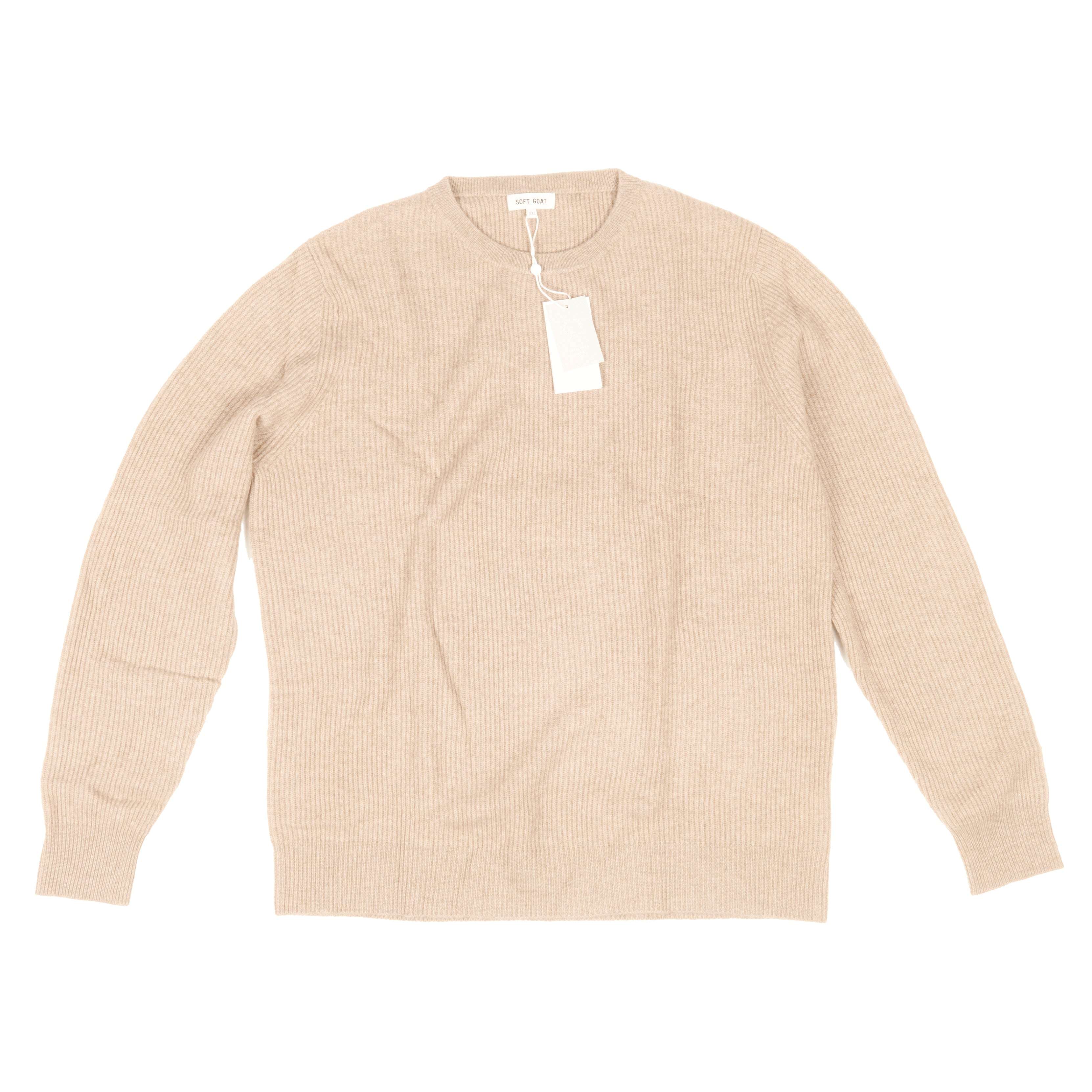 Soft Goat Toast Ribbed O-neck Sz XXL (EU)
