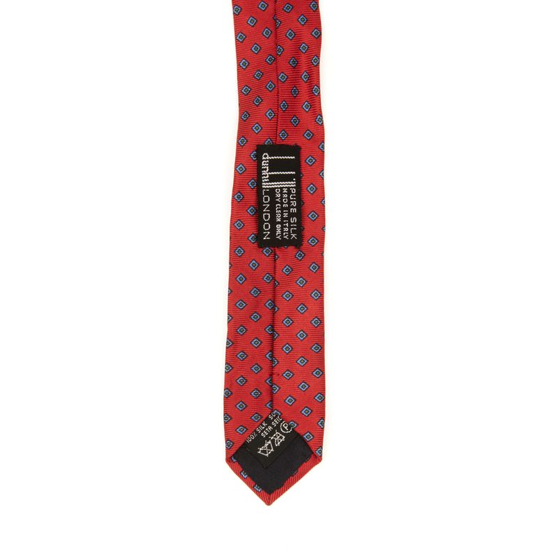 Dunhill Red Small Diamond Pattern Tie
