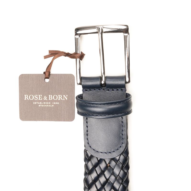 Rose & Born Navy Braided Belt 100 cm