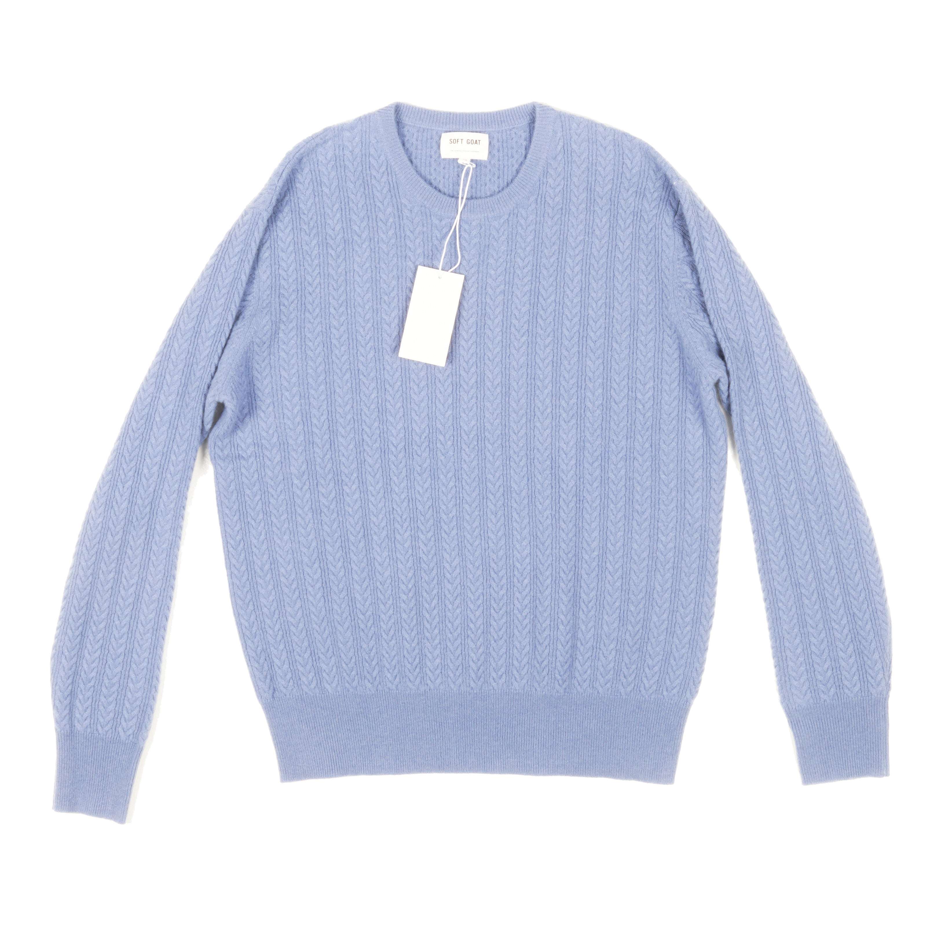 Soft Goat Cashmere Blueberry Cable Knit Sz XL (EU)