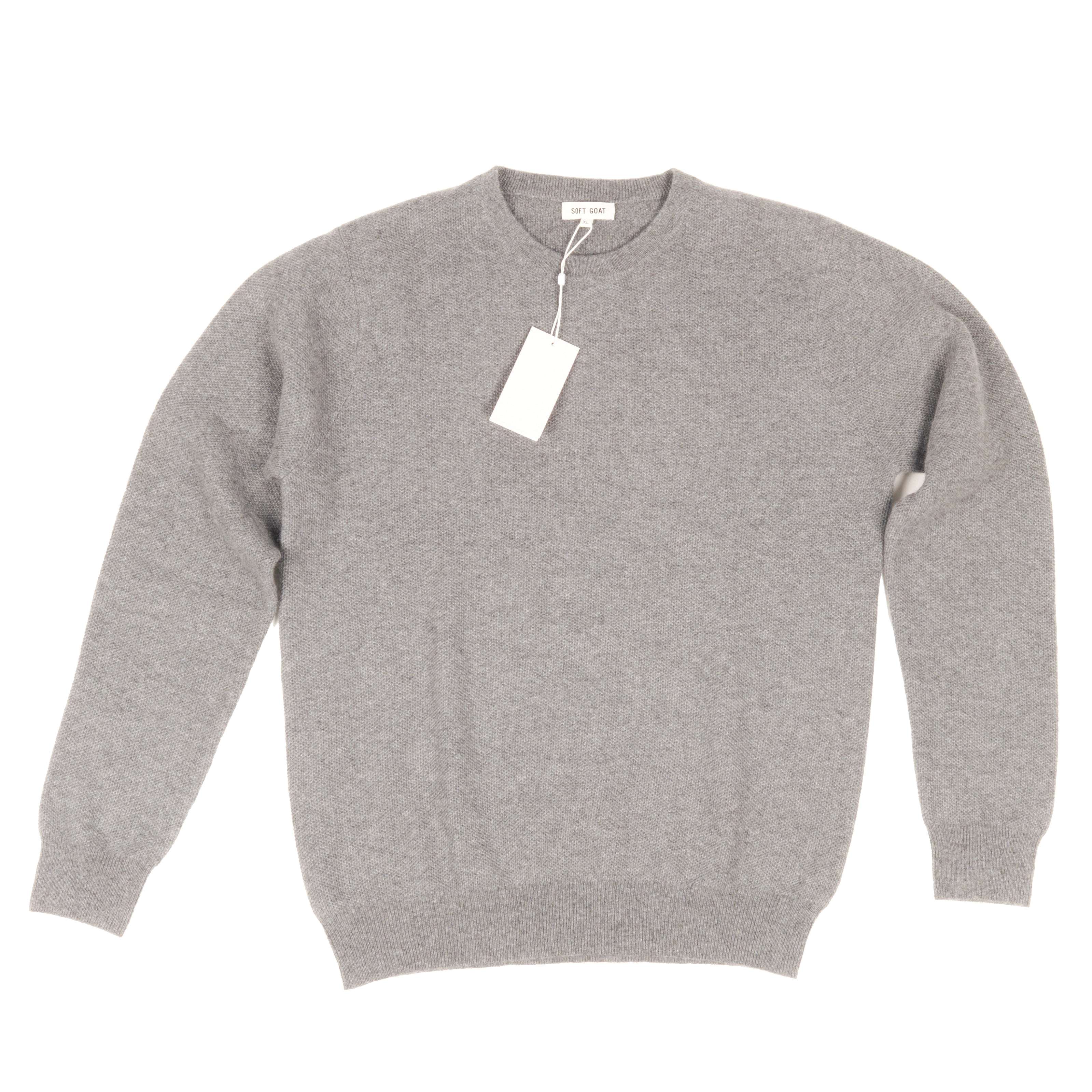 Soft Goat Cashmere Grey Waffle Knit Sz XXL (EU)