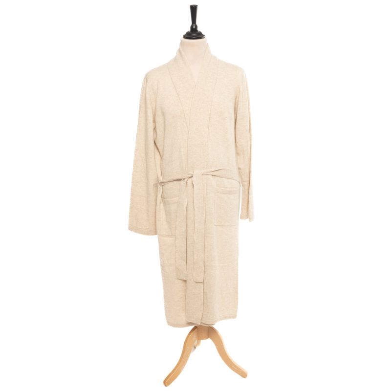 Soft Goat Cashmere Natural Sand Robe Sz L (EU)