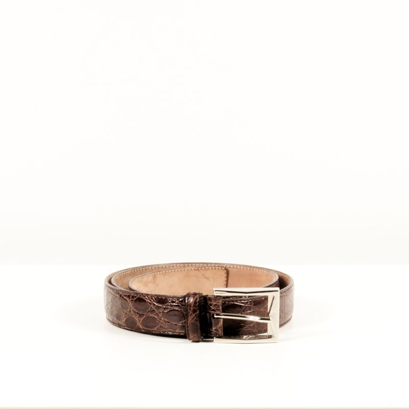 Gucci Brown Croc Belt 100 cm