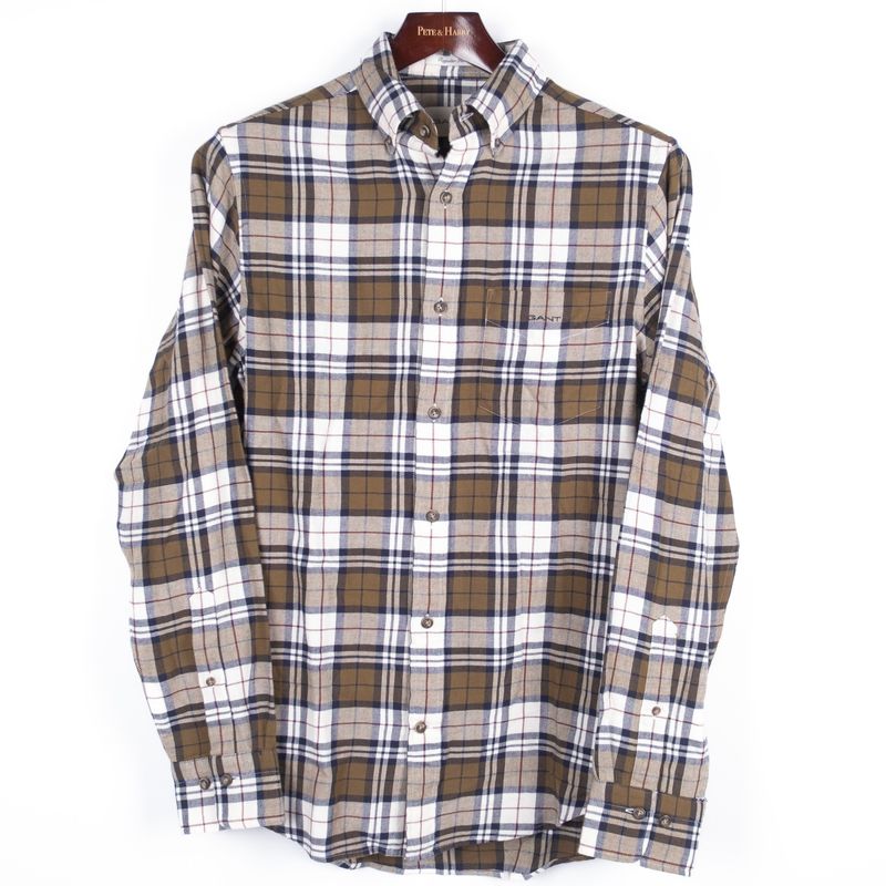 Green Checked Buttondown Flannel Shirt