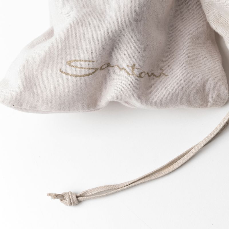 Santoni Black Leather Espadrilles