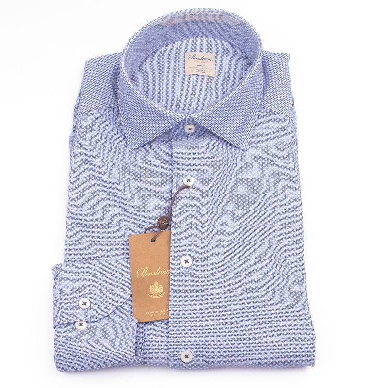 Blue Patterned Business Shirt