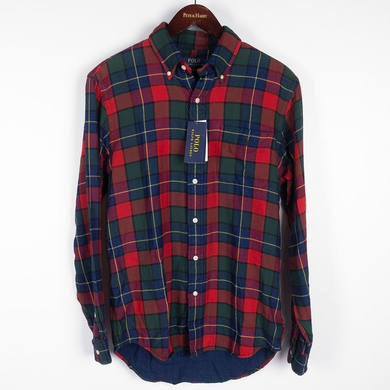 Red Checked Buttondown Flannel Shirt