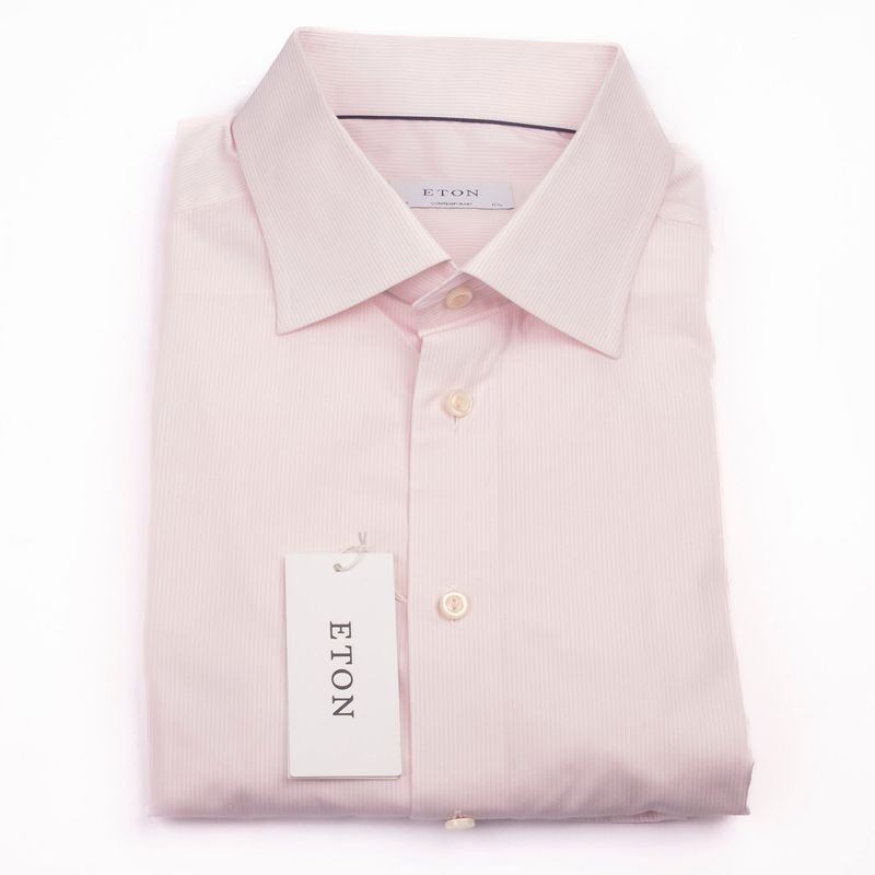 Striped Poplin Contemporary Fit