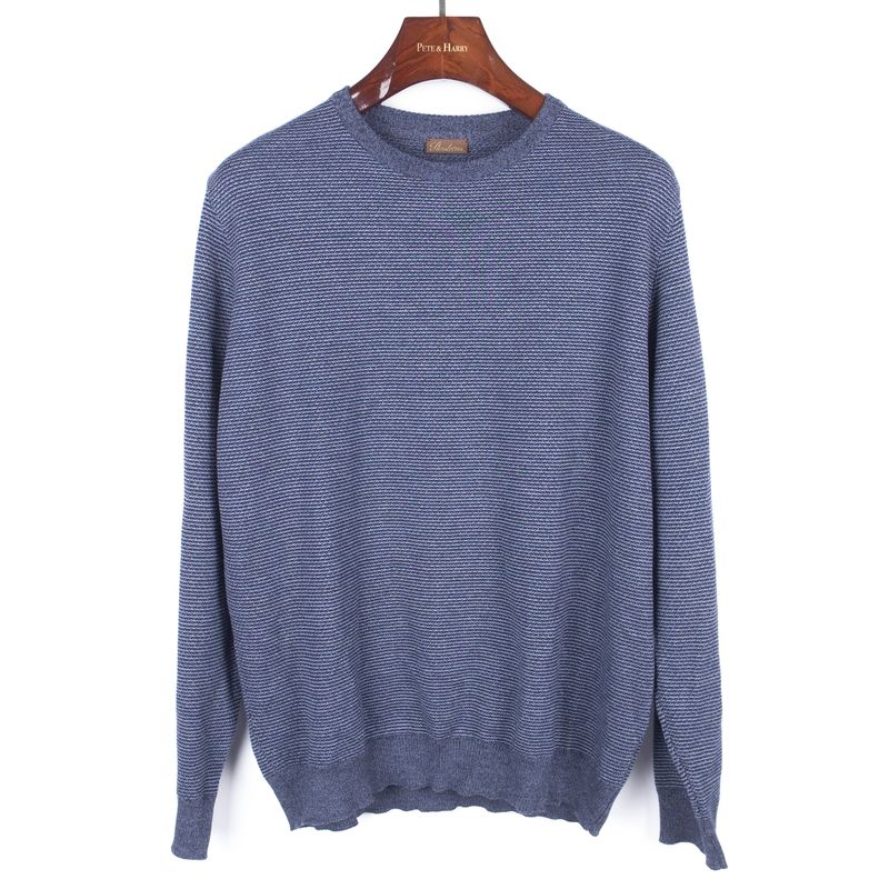 Navy Textured Merino Crewneck