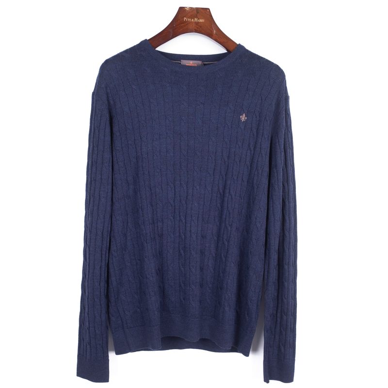 Merino Blue Cable O-neck