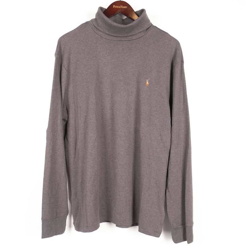 Grey Polo  Pima Rollerneck