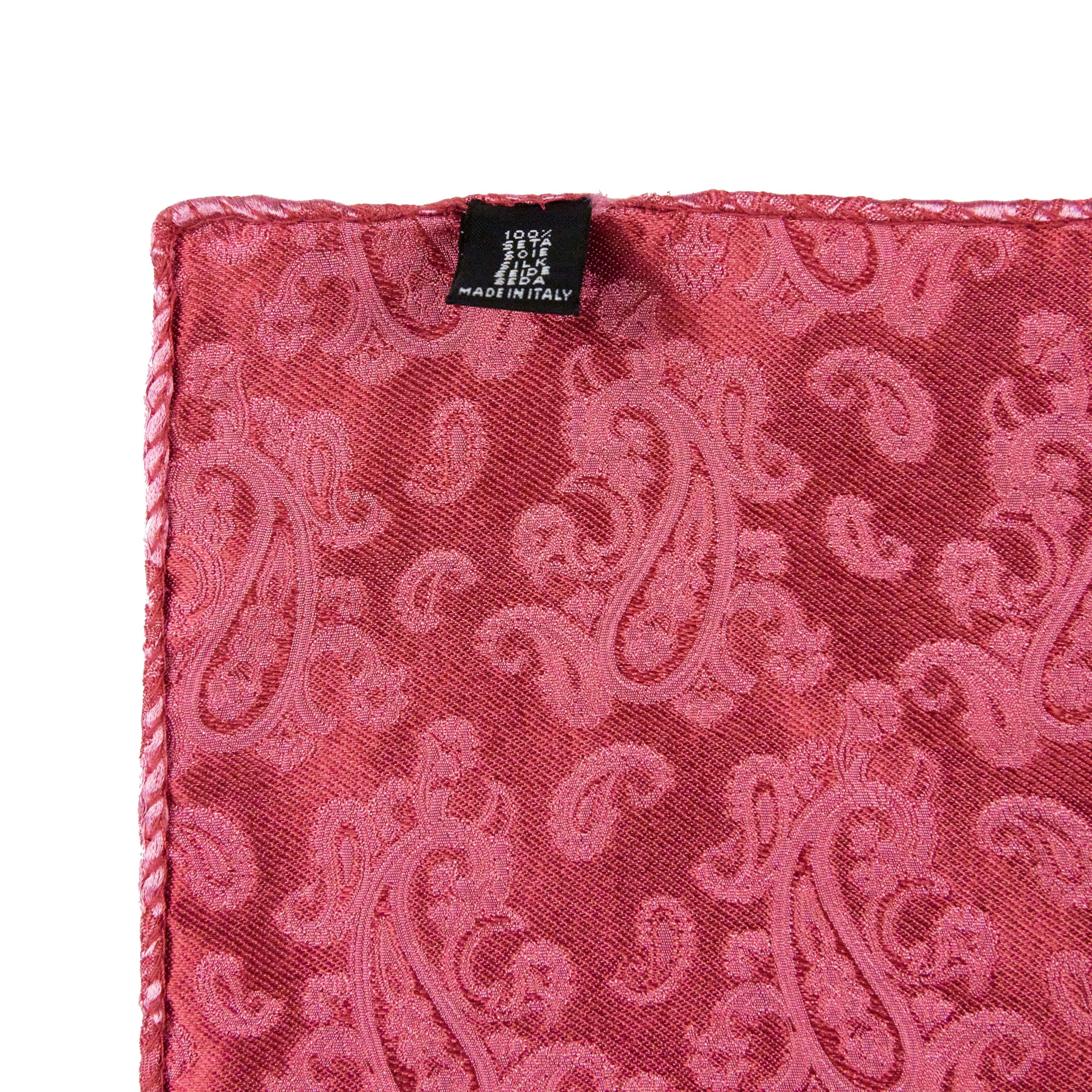 Pink Paisley Pocket Square
