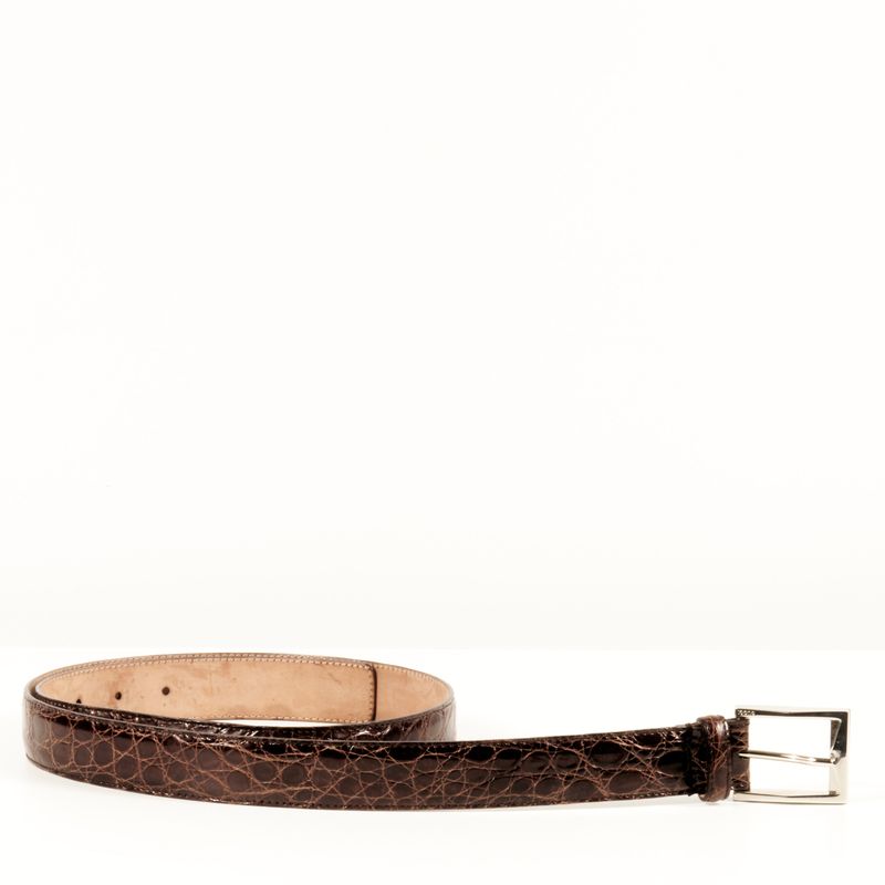 Gucci Brown Croc Belt 100 cm