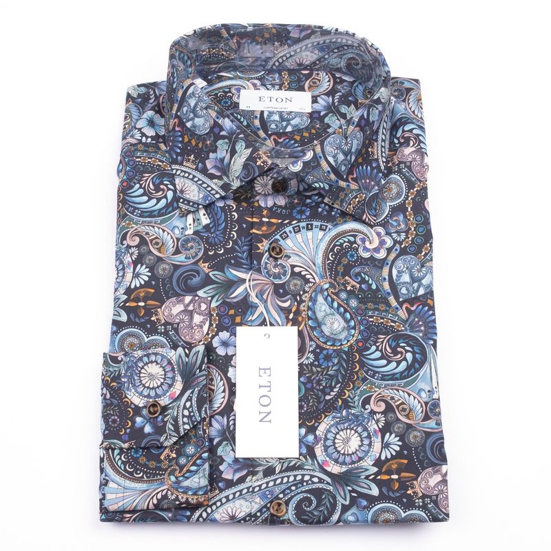 Navy Patterned Shirt