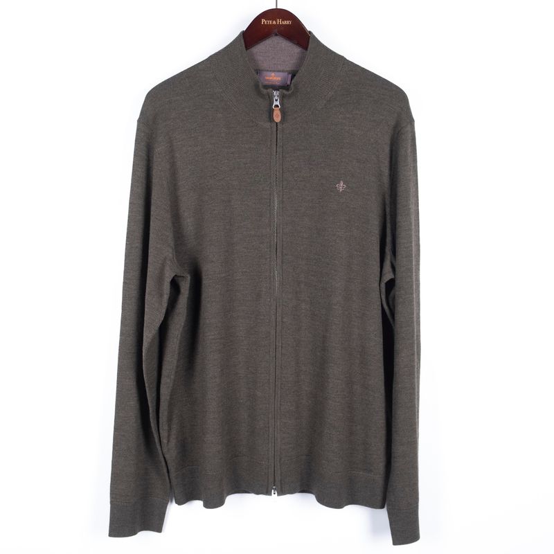 Merino Grey Zip Cardigan