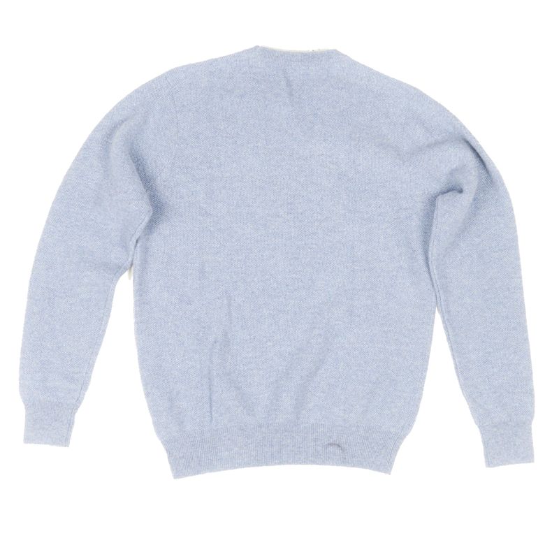 Soft Goat Cashmere Stone Blue Waffle Knit Sz XXL (EU)