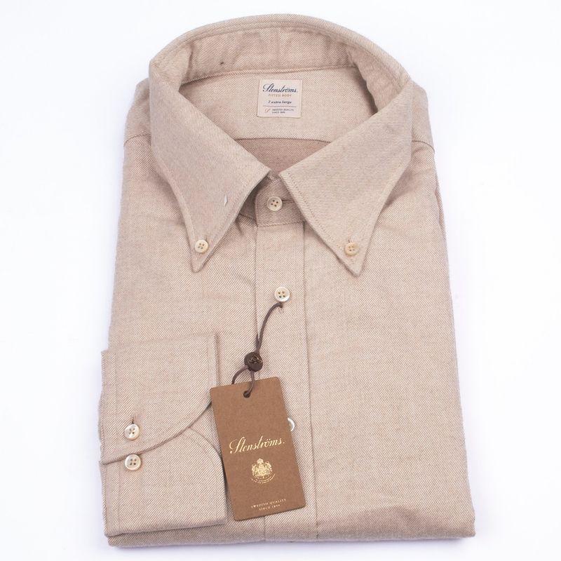 Fitted Body Beige Buttondown Shirt
