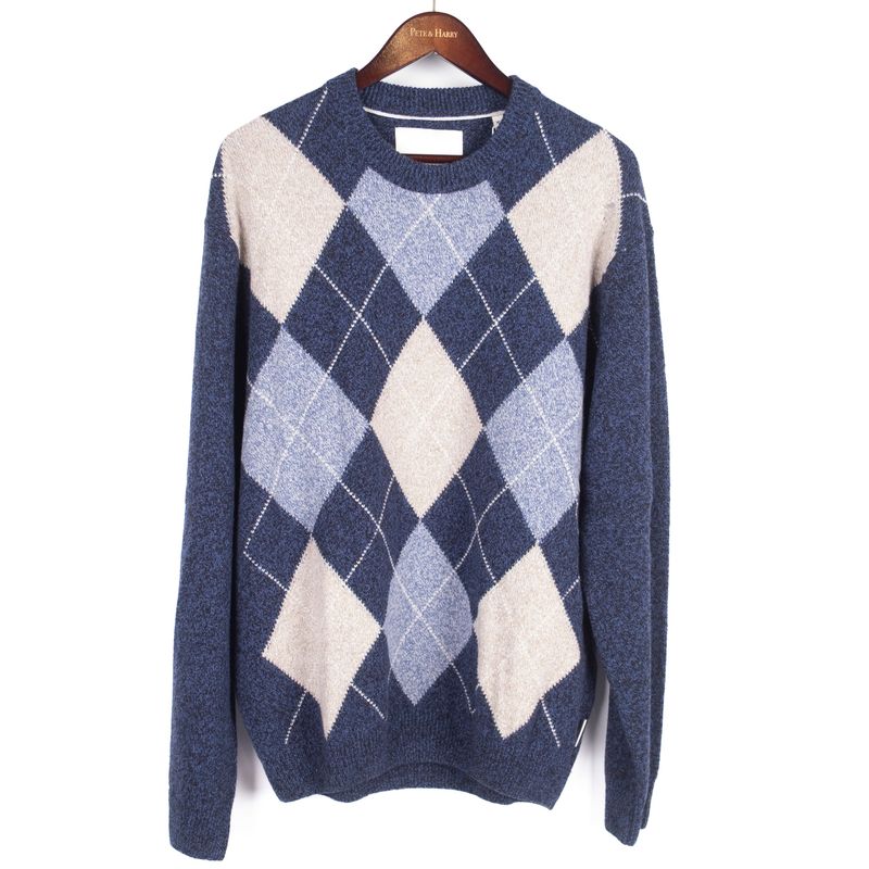Blue Argyle Crewneck