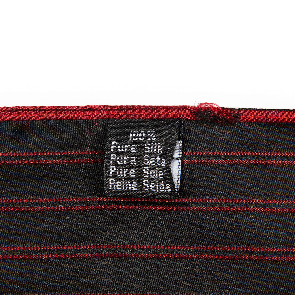 Italian Made Red and White Striped Pocket Square