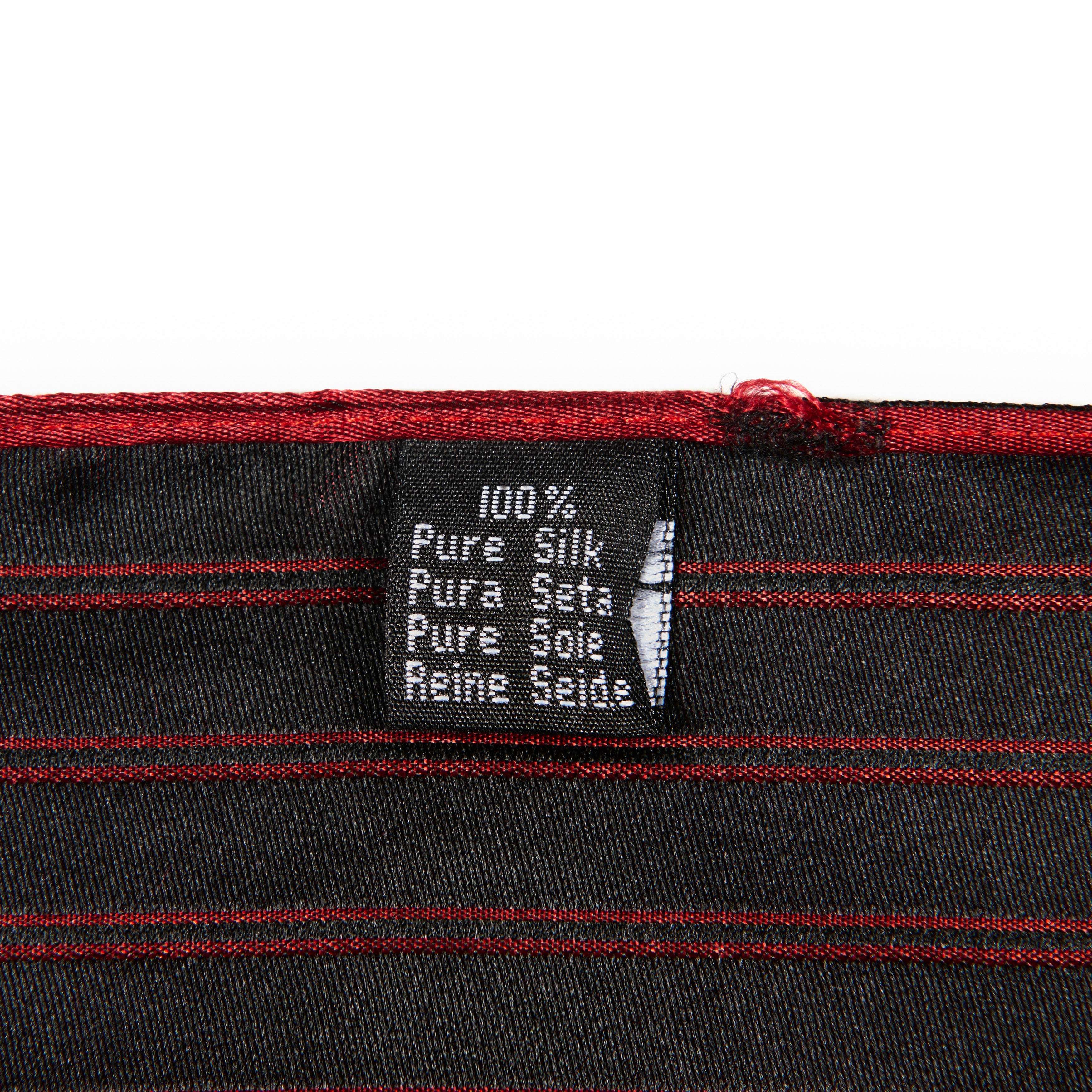 Italian Made Red and White Striped Pocket Square