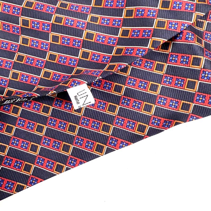 Navy and Red Silk Ascot