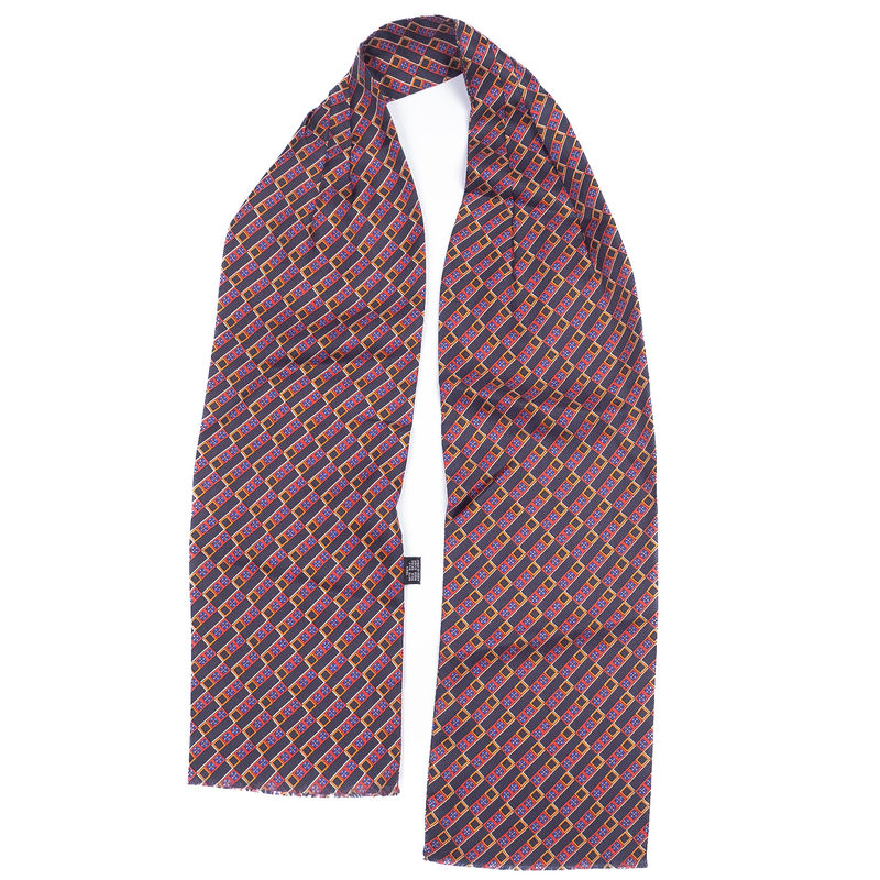 Navy and Red Silk Ascot