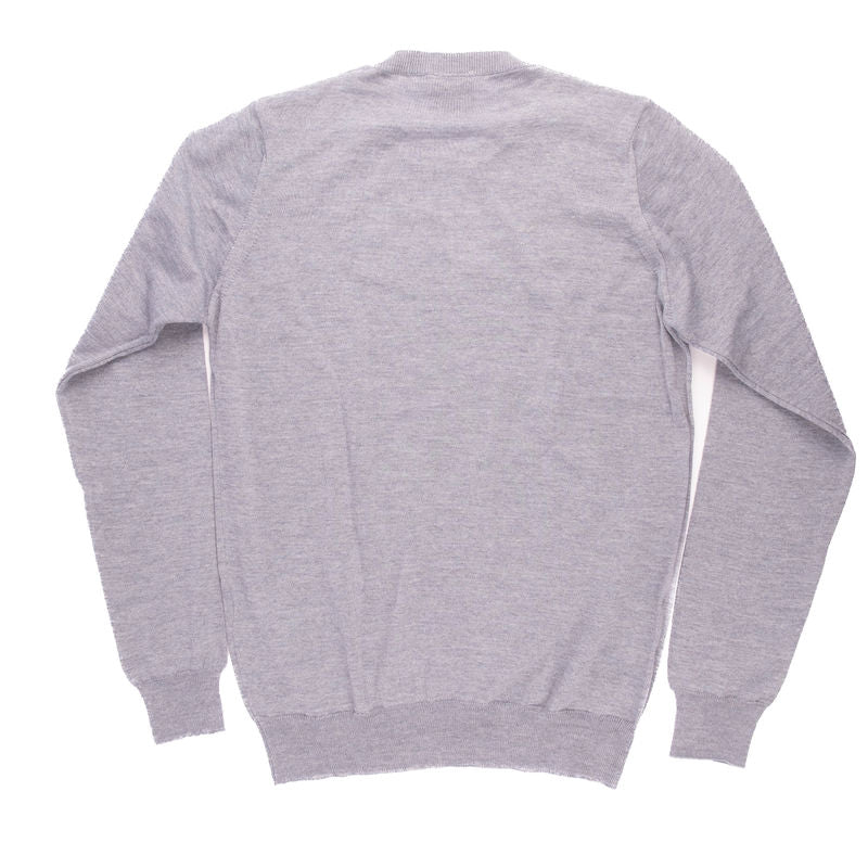 Oscar Jacobson Light Grey Merino Wool Crewneck