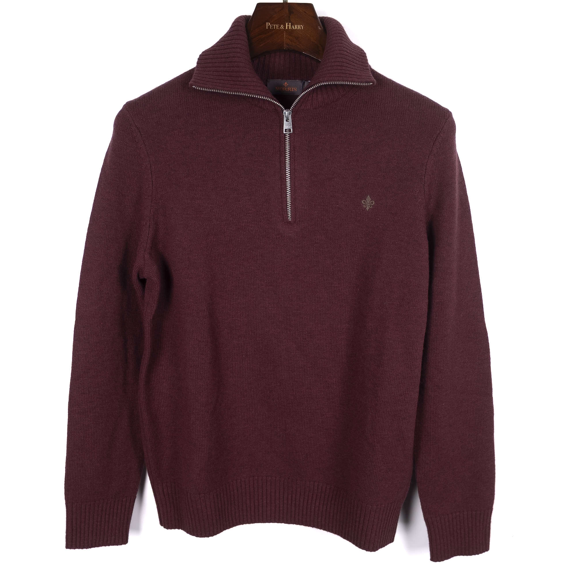 Burgundy Merino Wool Half Zip