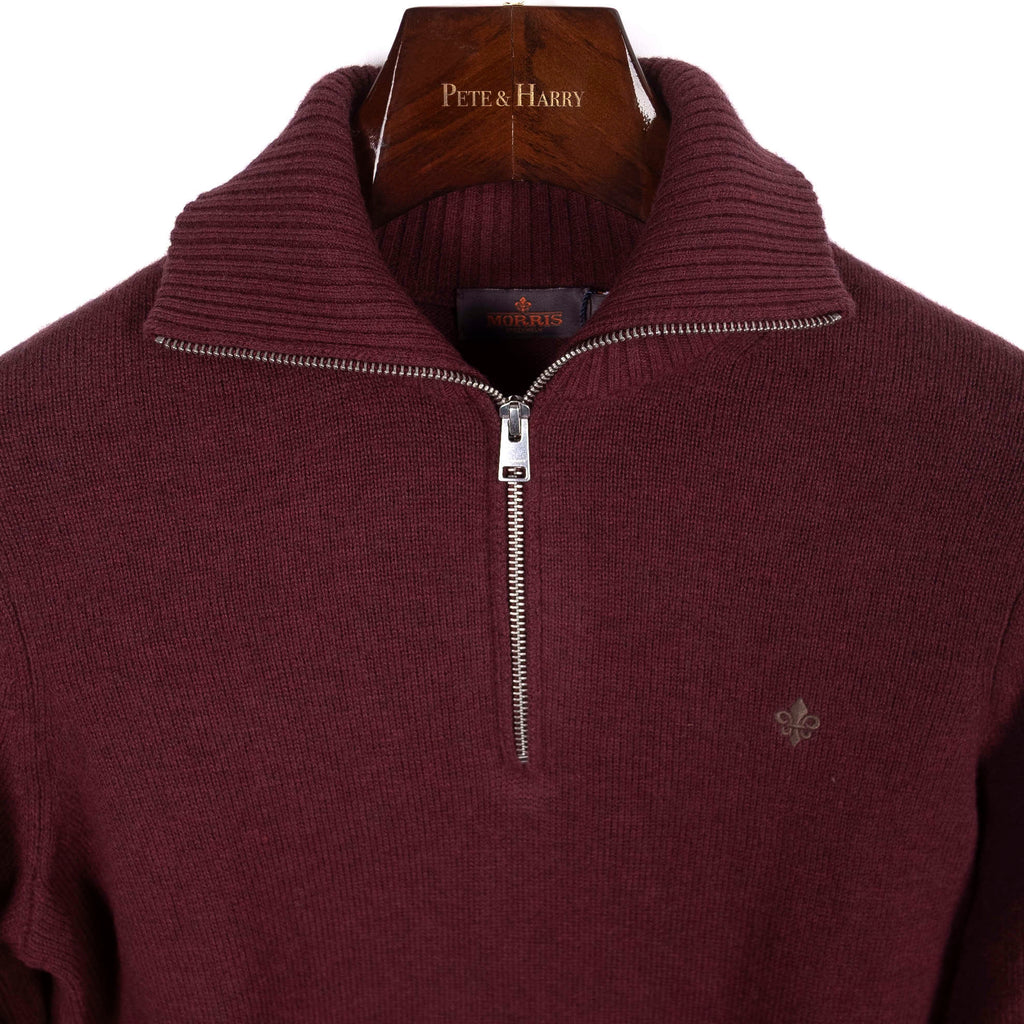 Burgundy Merino Wool Half Zip