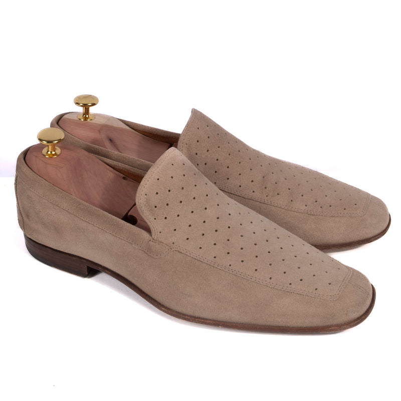 Bally Beige Suede Loafers Sz UK 8 (EU 42)