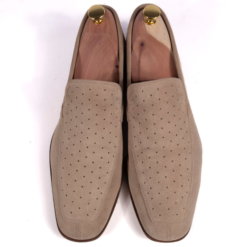 Bally Beige Suede Loafers Sz UK 8 (EU 42)