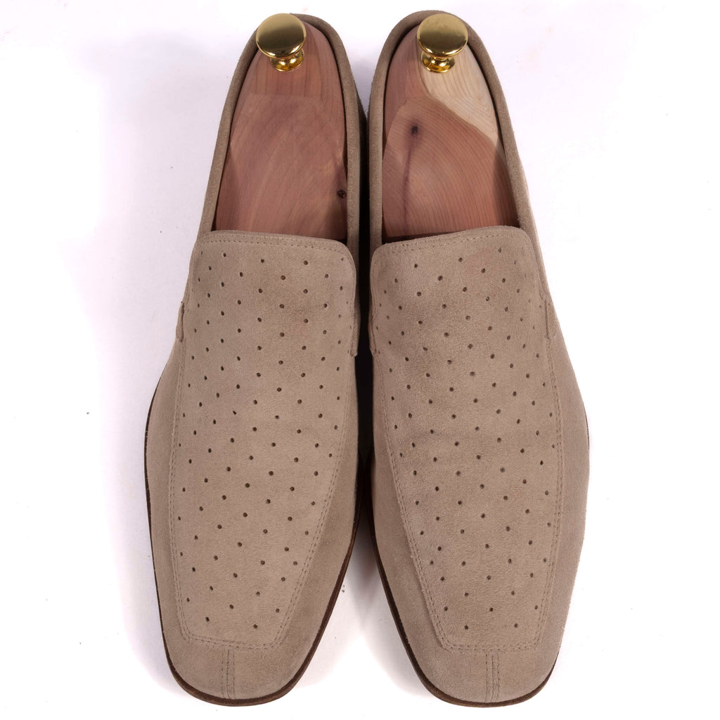 Bally Beige Suede Loafers Sz UK 8 (EU 42)