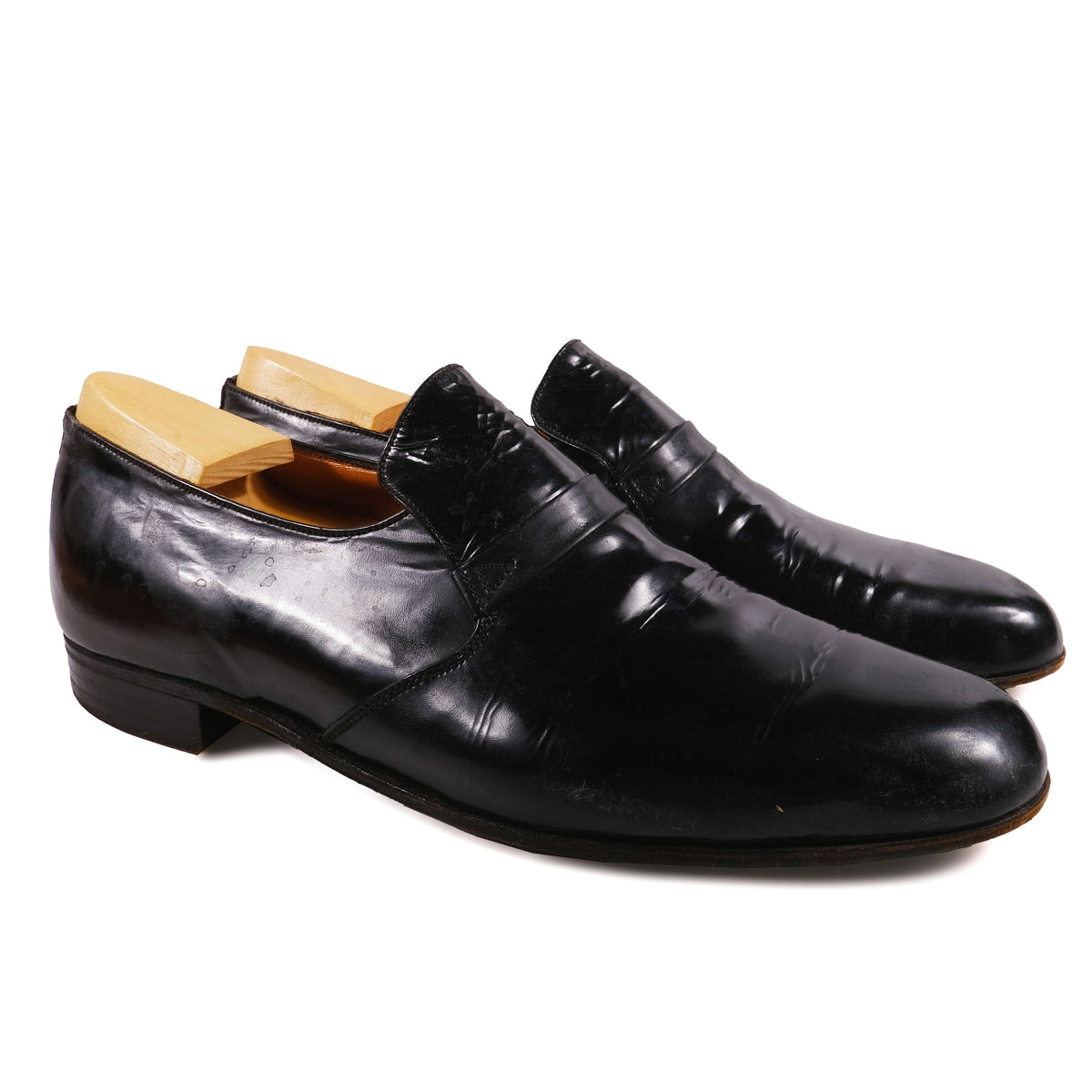 J.M. Weston Black Leather Loafers