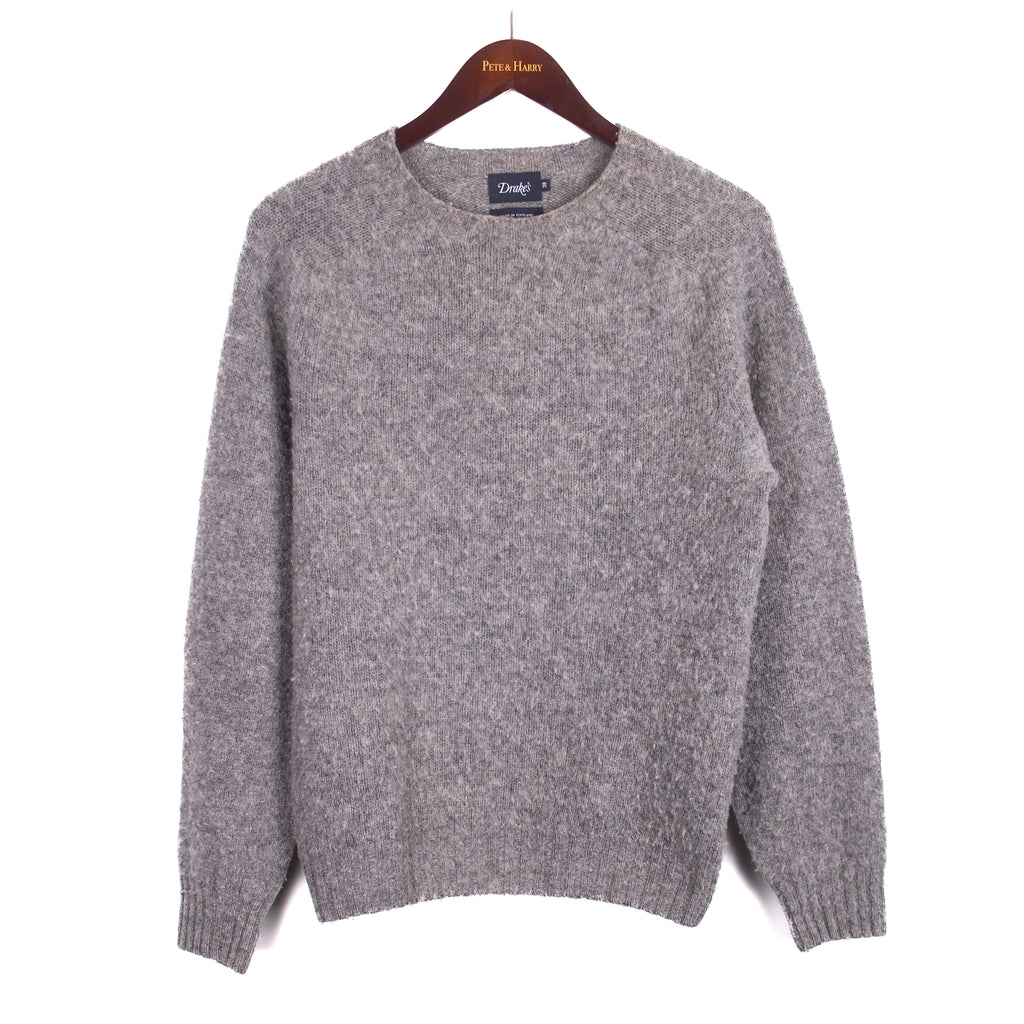 Grey Wool Shaggy Crewneck