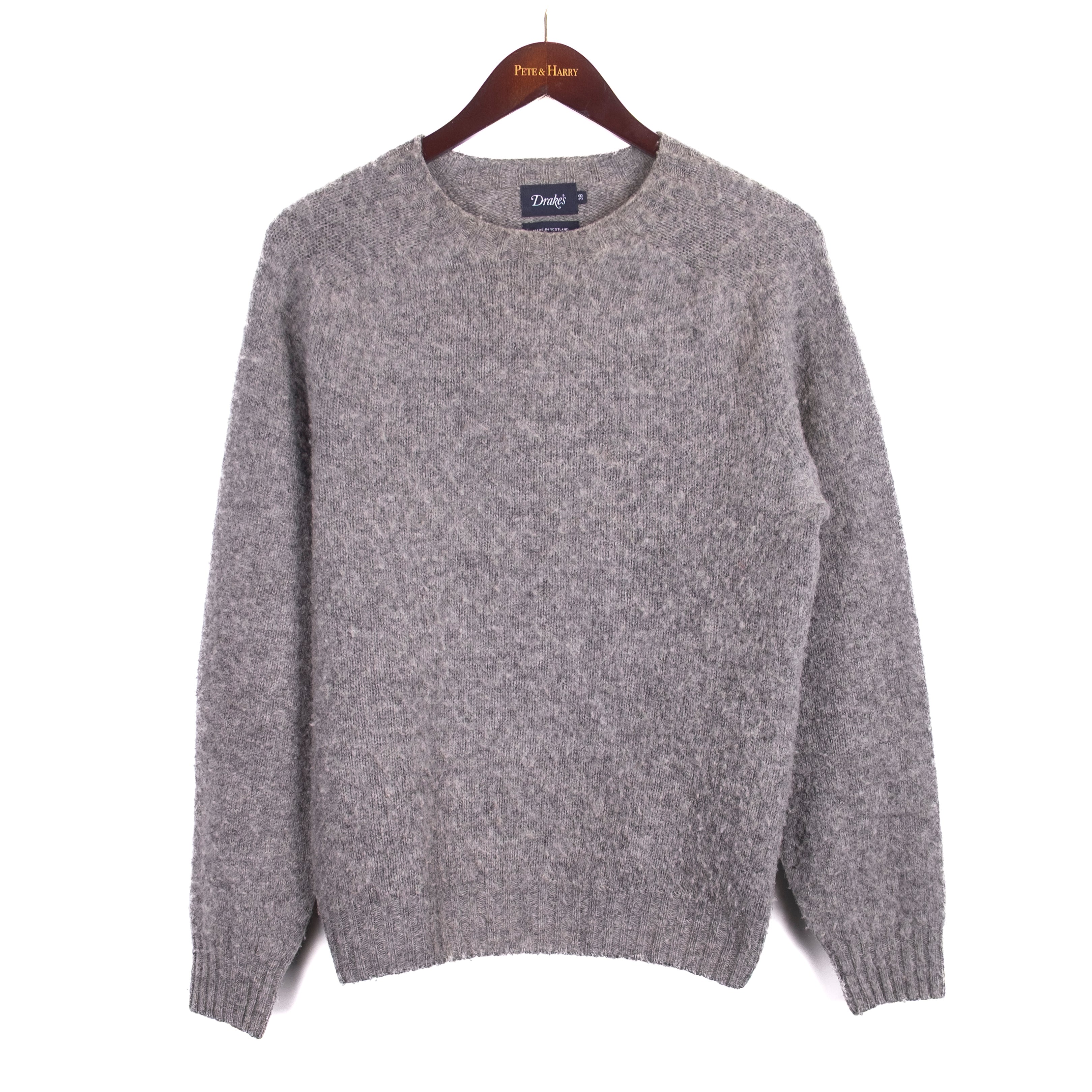 Grey Wool Shaggy Crewneck