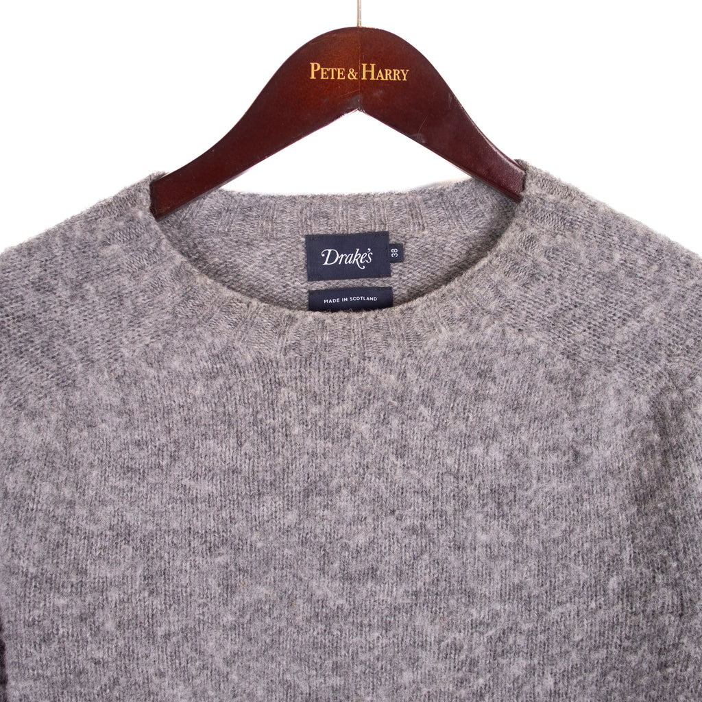Grey Wool Shaggy Crewneck