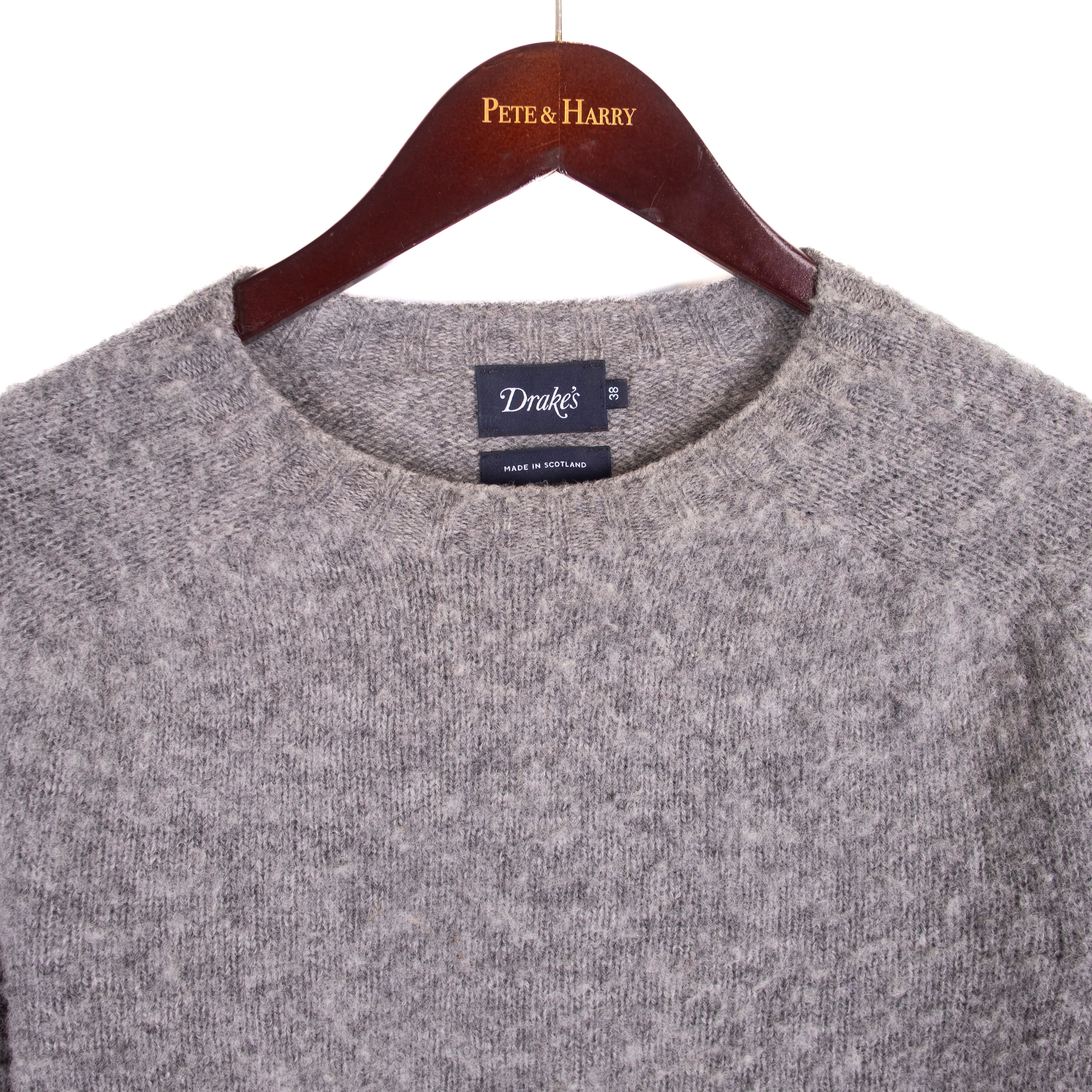 Grey Wool Shaggy Crewneck