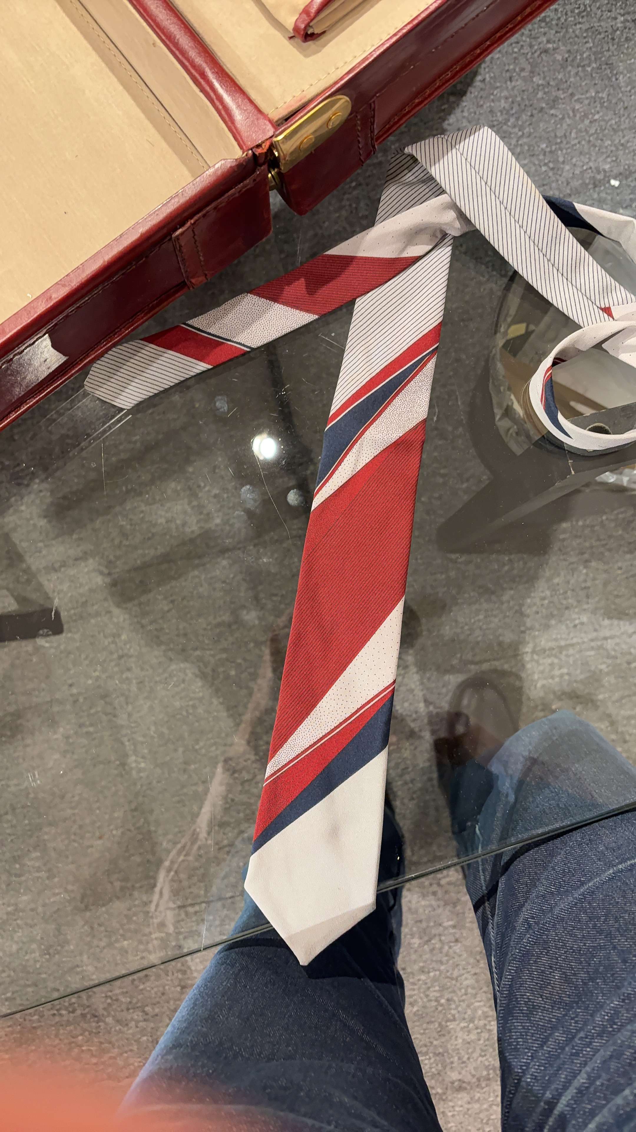 Grey and Red Tie