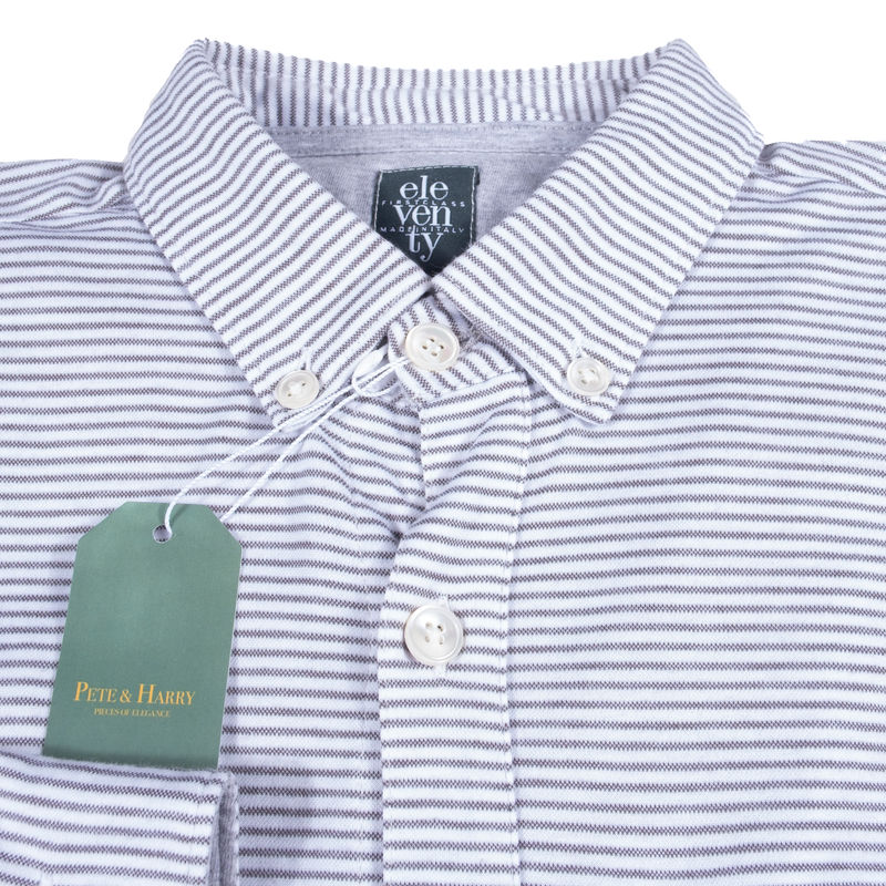Eleventy Striped Buttondown Cotton Shirt