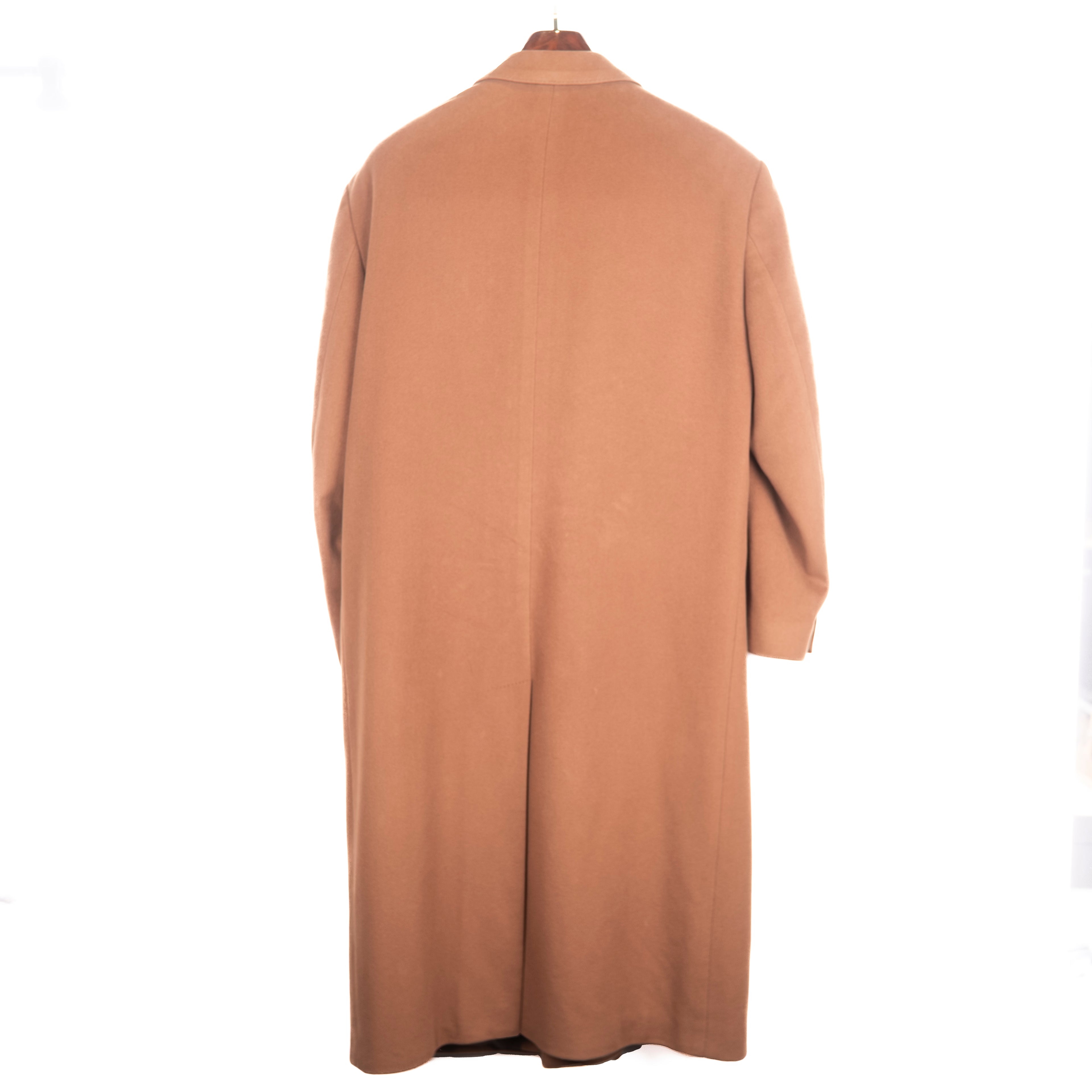 Camel Coloured Double Breasted Cashmere/Wool Coat