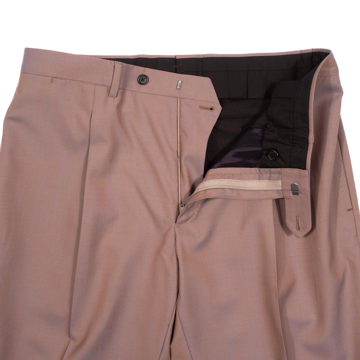 Neapolitan Hand Tailored Light Plum Double Breasted Business Suit Sz 50