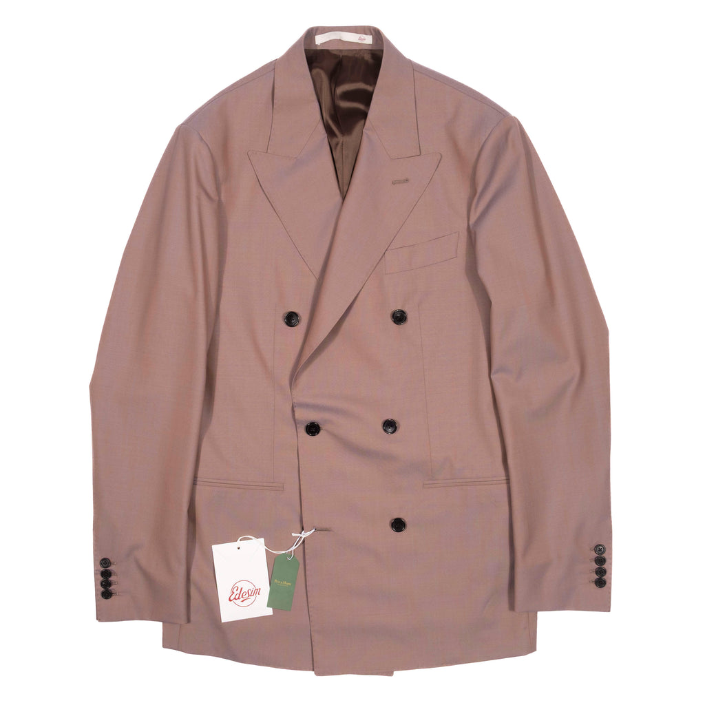 Neapolitan Hand Tailored Light Plum Double Breasted Business Suit Sz 50