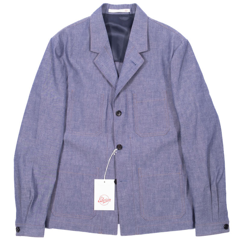 Est Retail Price 10 000 SEK - Eduardo de Simone Japanese Chambray Utility Jacket Sz 54
