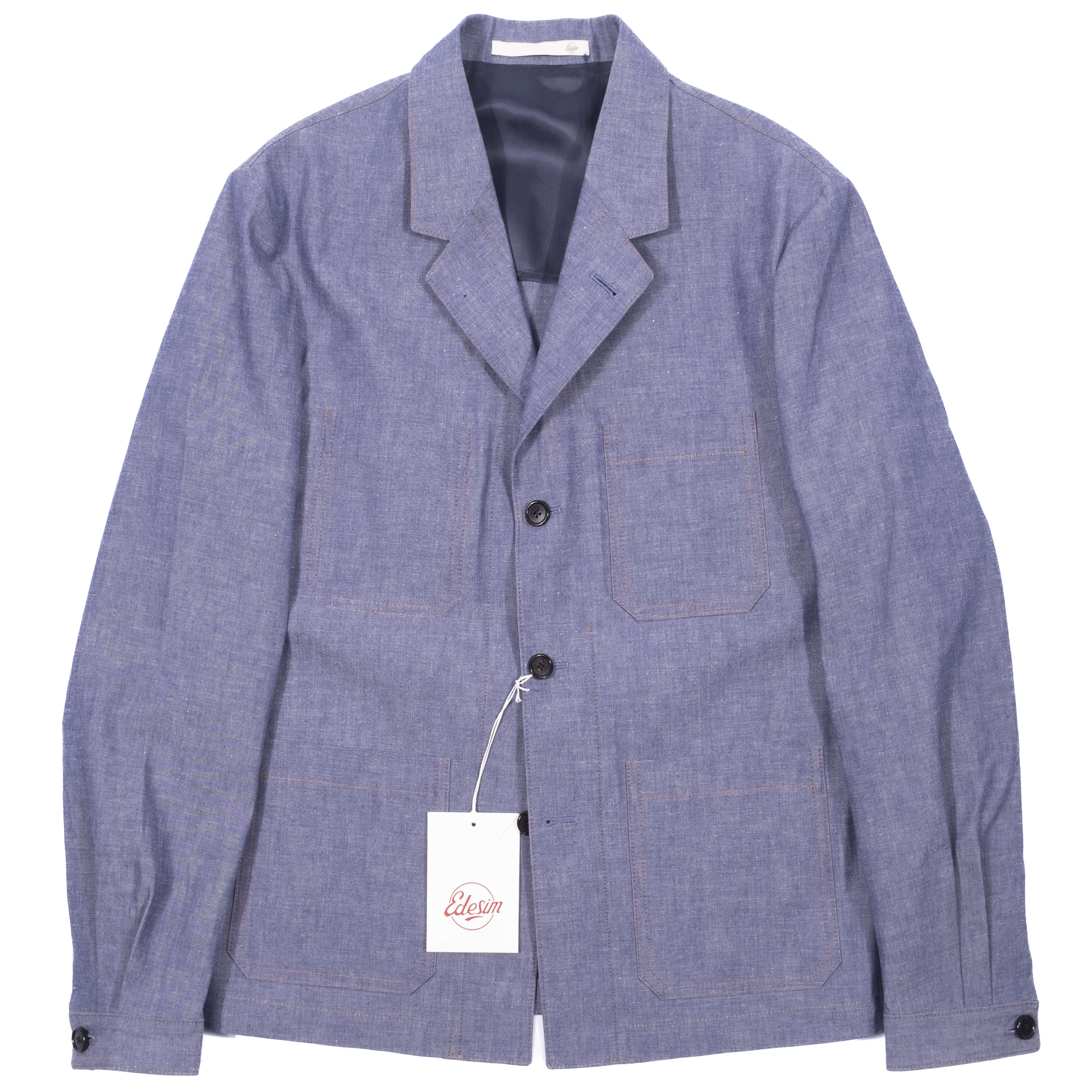 Neapolitan Hand Tailored Japanese Chambray Utility Jacket Sz 50